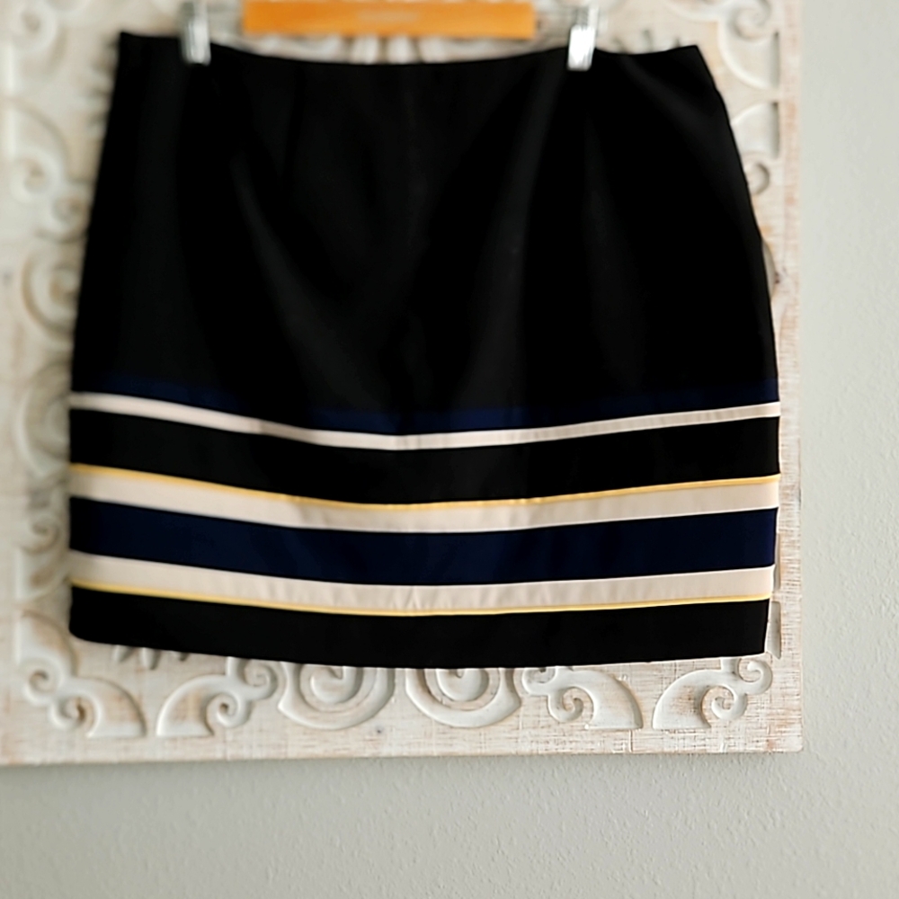 White House Black Market Skirt w/ Stripes Size 16